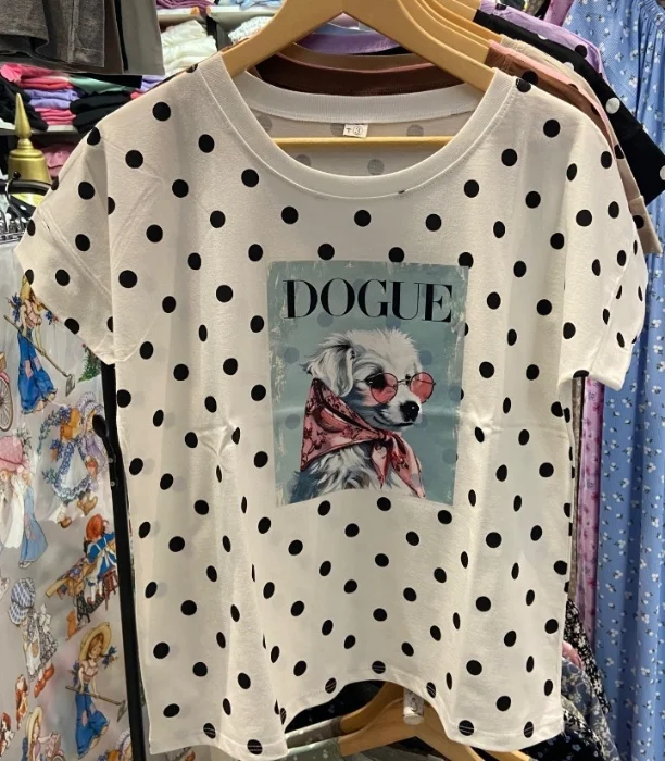 Remera Lunares Algodón Peinado