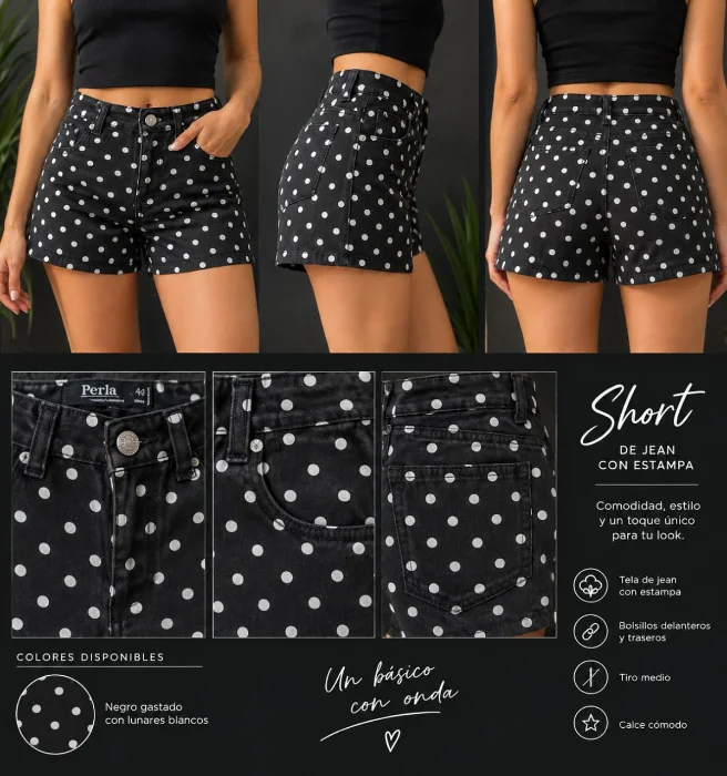 /short Jeans Estampado/m
