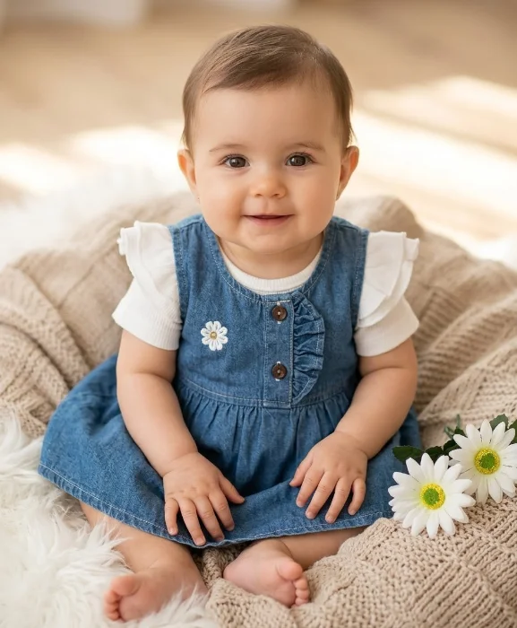 Vestido con Flores Blancas