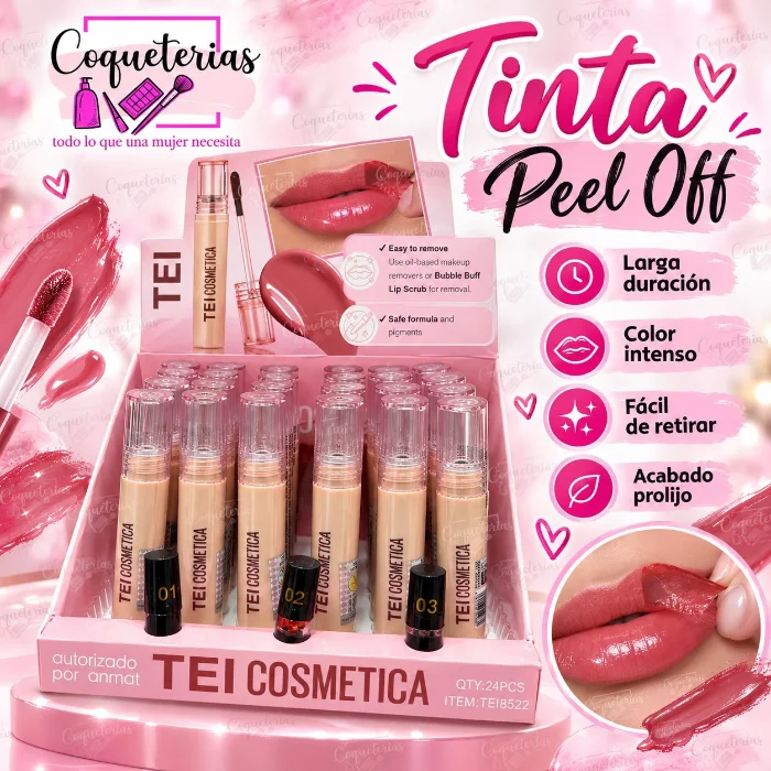 Tinta Peel Off Tei Caja Cerrada de 24 Unidades