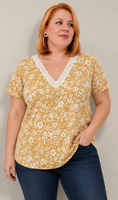 Remera con  Puntilla
