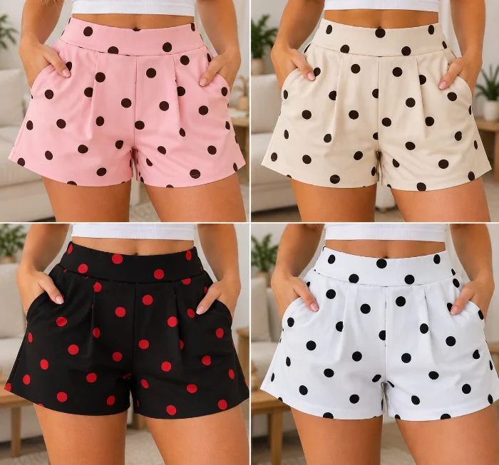 Shorts Escuba Crep Lunares