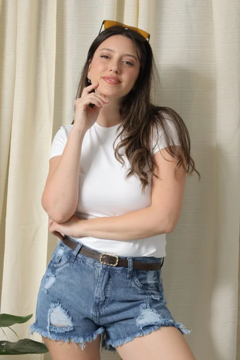 Short Mom Nevado con Rotura! Rigido