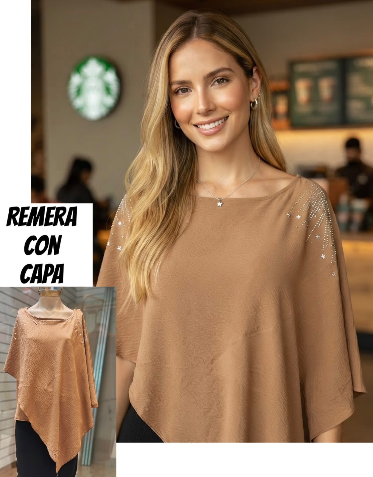 Remera con Capa Asimétrica y Caída Fluida - Imagen 4