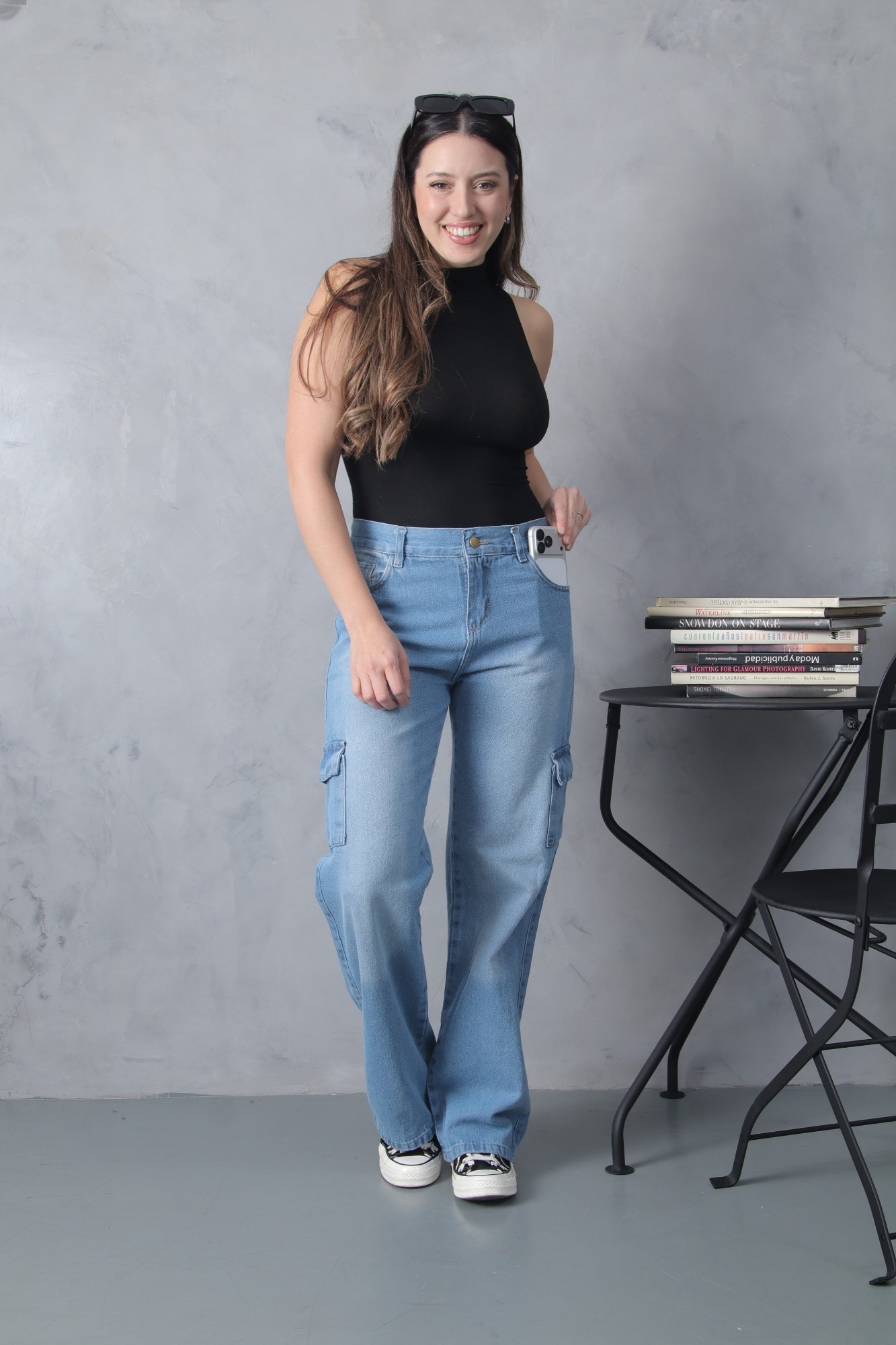 Wide Leg Celeste Cargo! con Bolsillo Delantero - Imagen 7