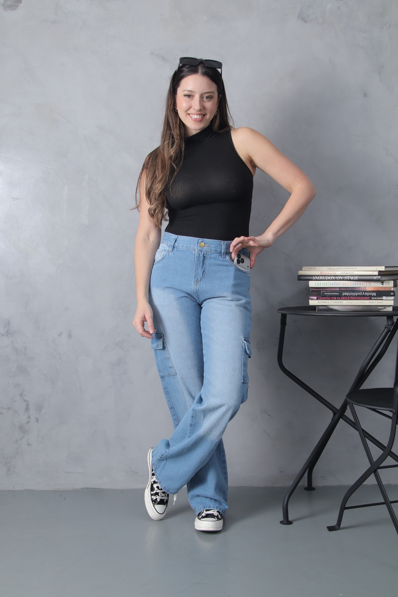 Wide Leg Celeste Cargo! con Bolsillo Delantero - Imagen 8