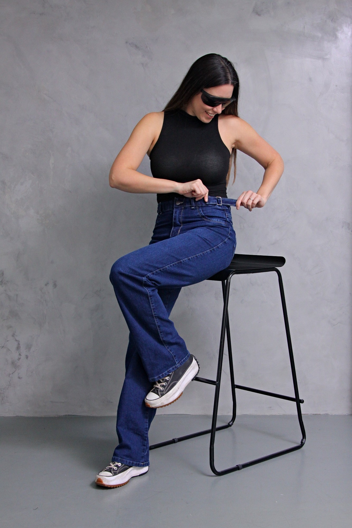 Wide Leg Semielastizado Azul! con Reguladores - Imagen 4