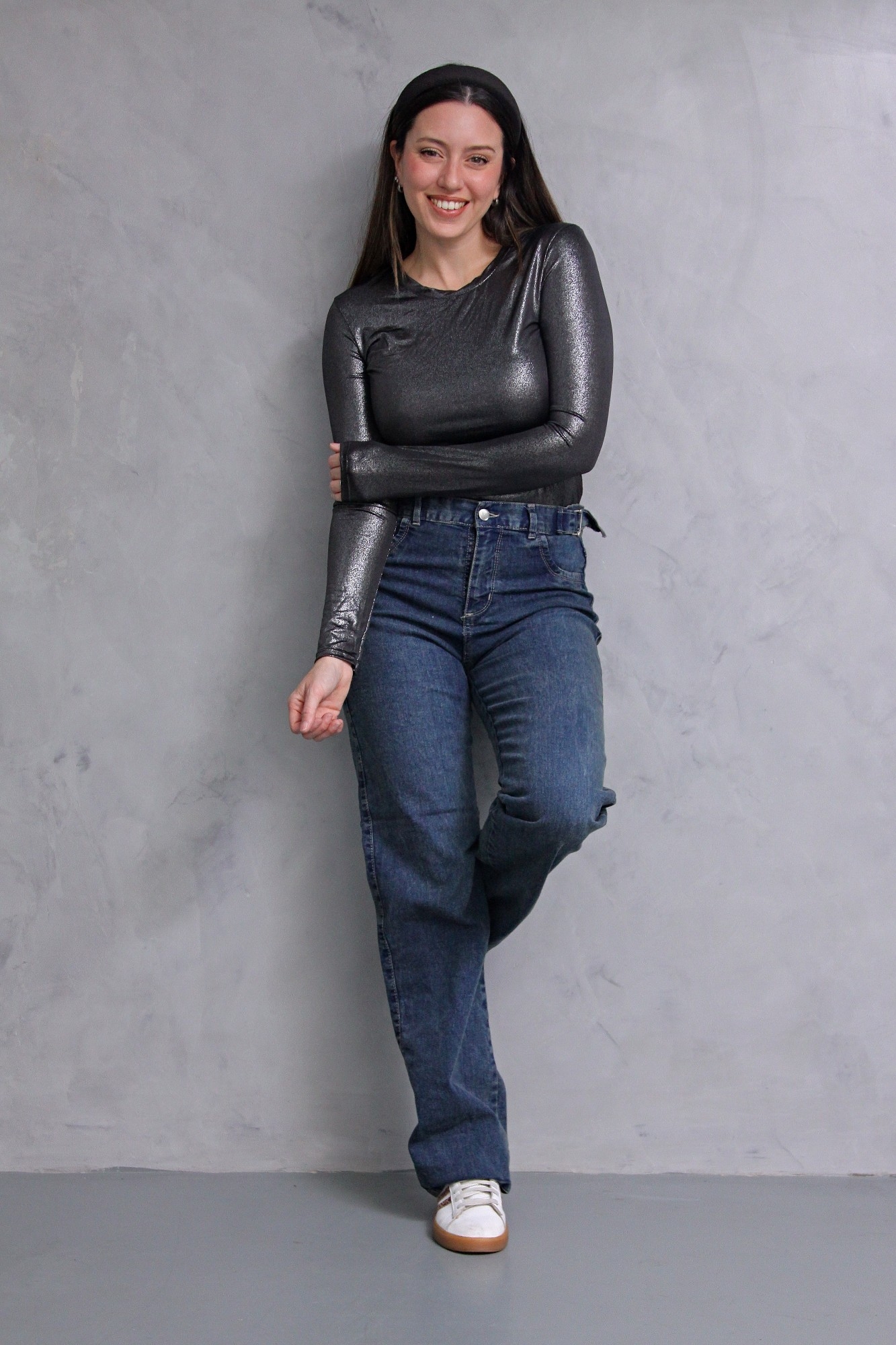 Wide Leg Semielastizado Matizado con Reguladores - Imagen 8