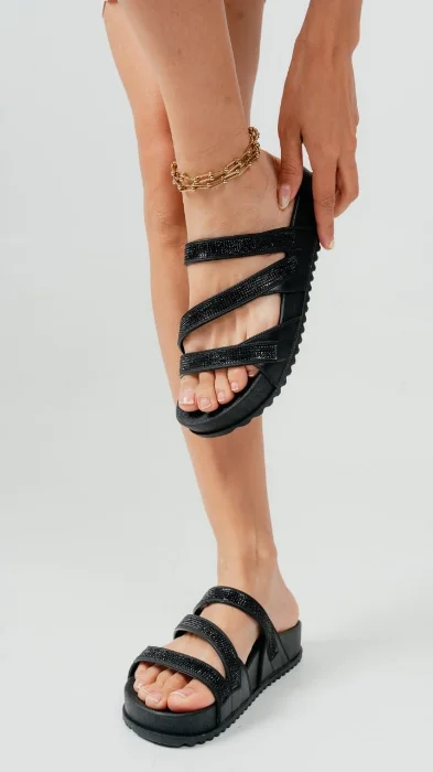 Sandalias Ojotas Gomones con Tiras Brillosas Maia