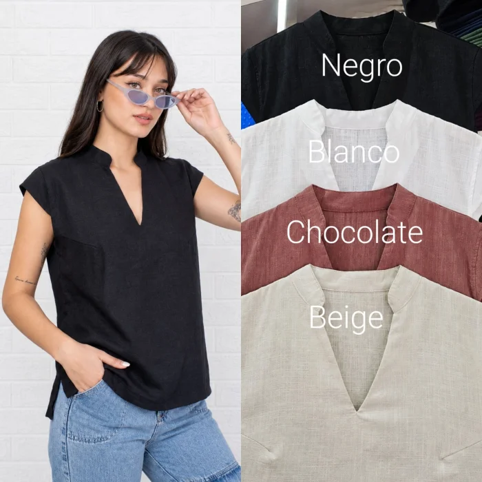 Blusa de Lino con Algodón