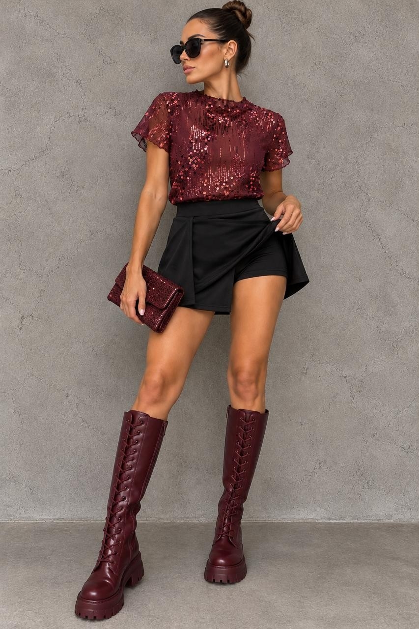 Remera Microtul Lentejuelas - Imagen 2