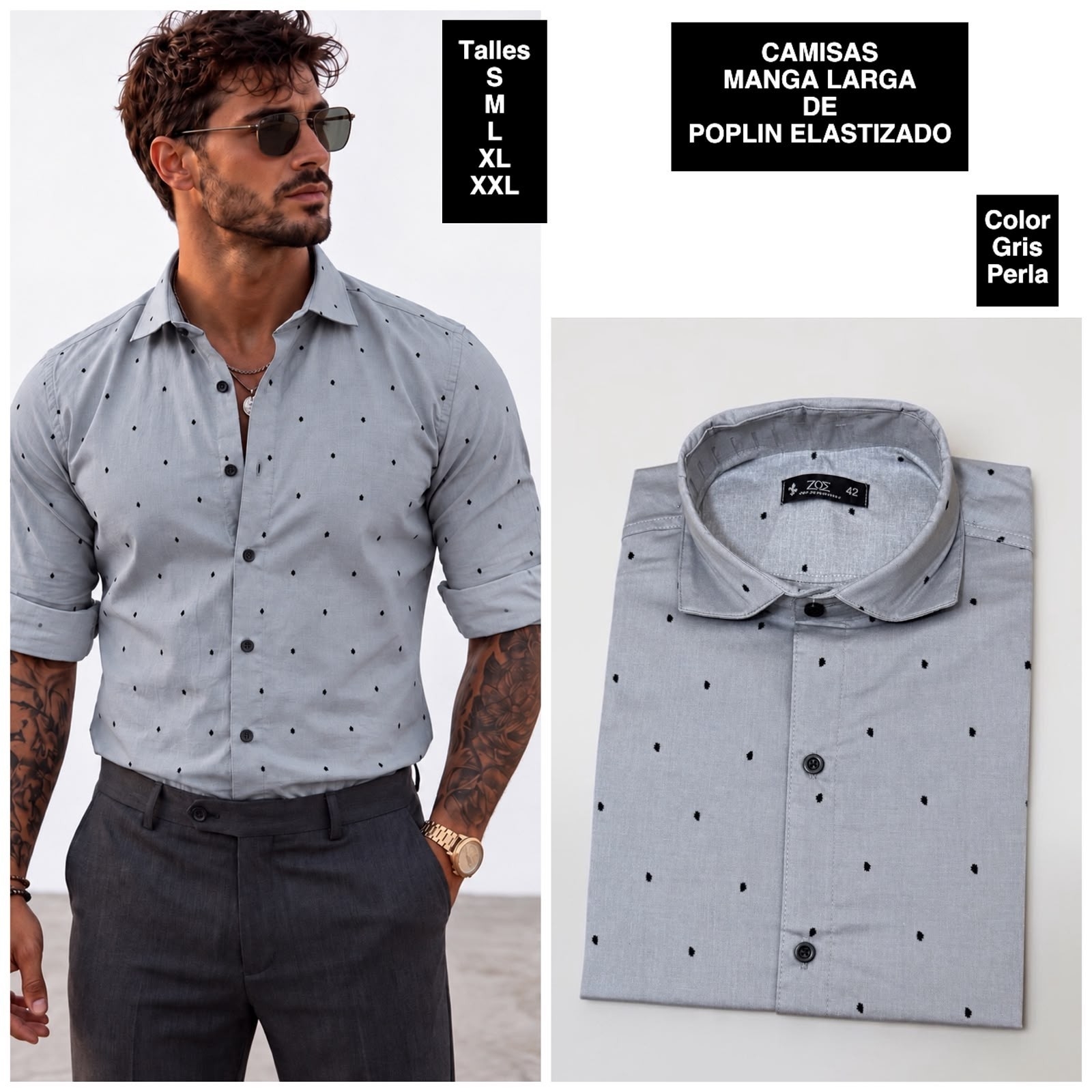 Camisas Manga Larga de Poplin Elastizado - Imagen 5