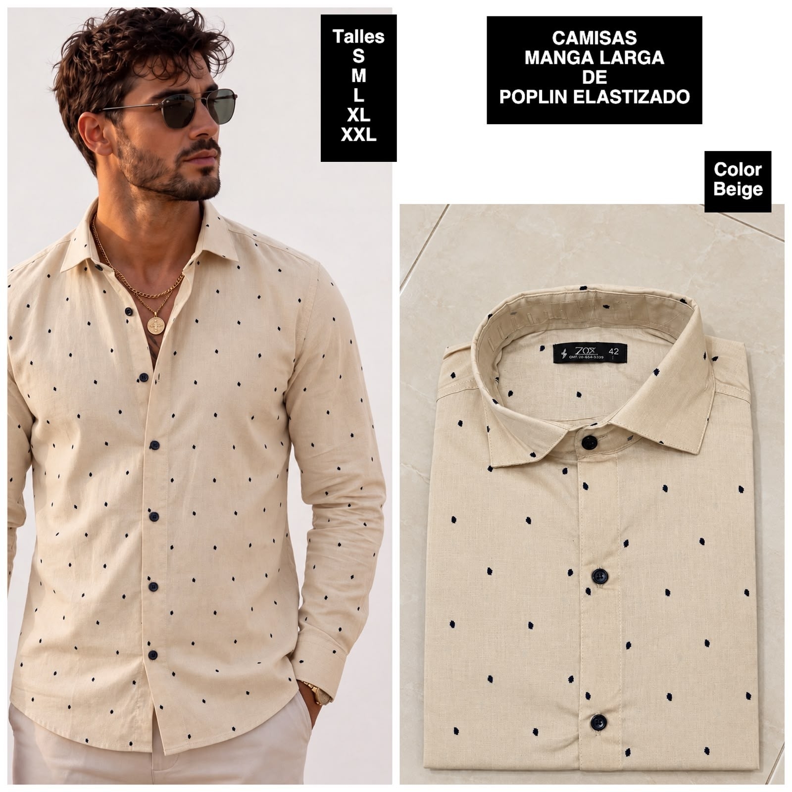 Camisas Manga Larga de Poplin Elastizado - Imagen 7