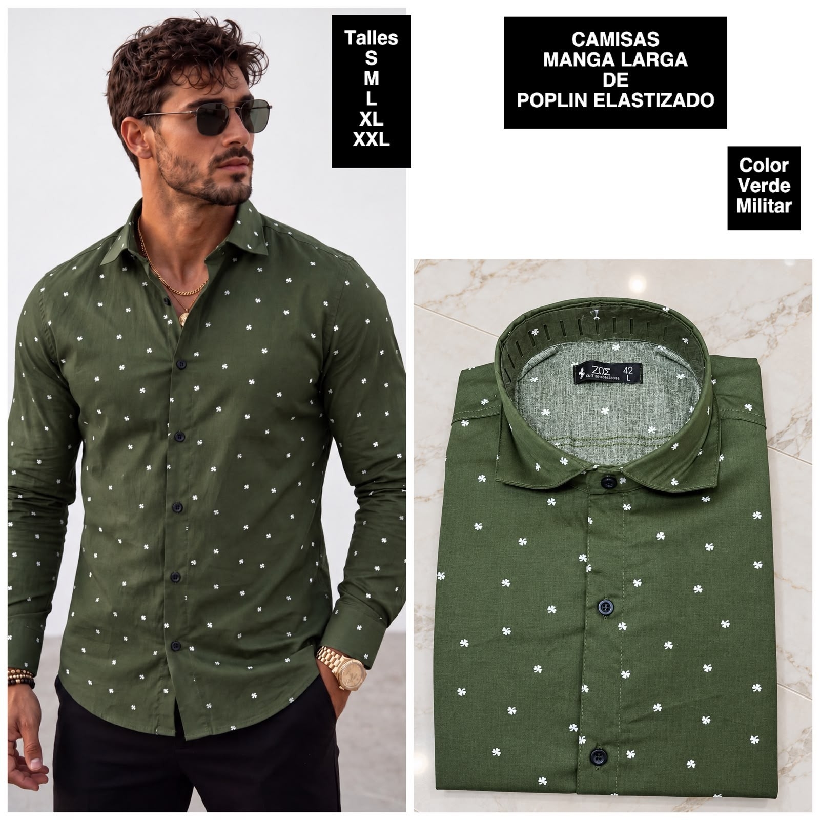 Camisas Manga Larga de Poplin Elastizado - Imagen 4
