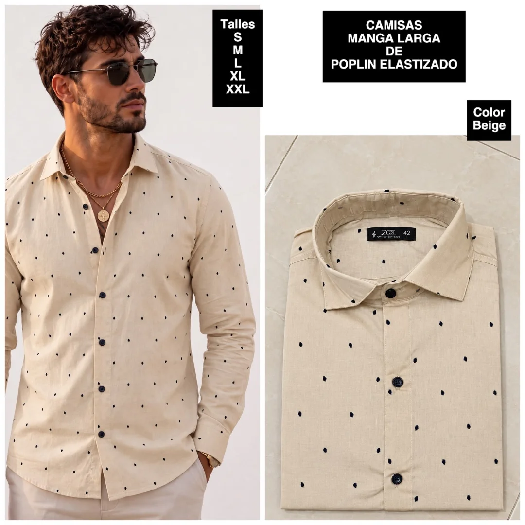 Camisas Manga Larga de Poplin Elastizado - Imagen 7