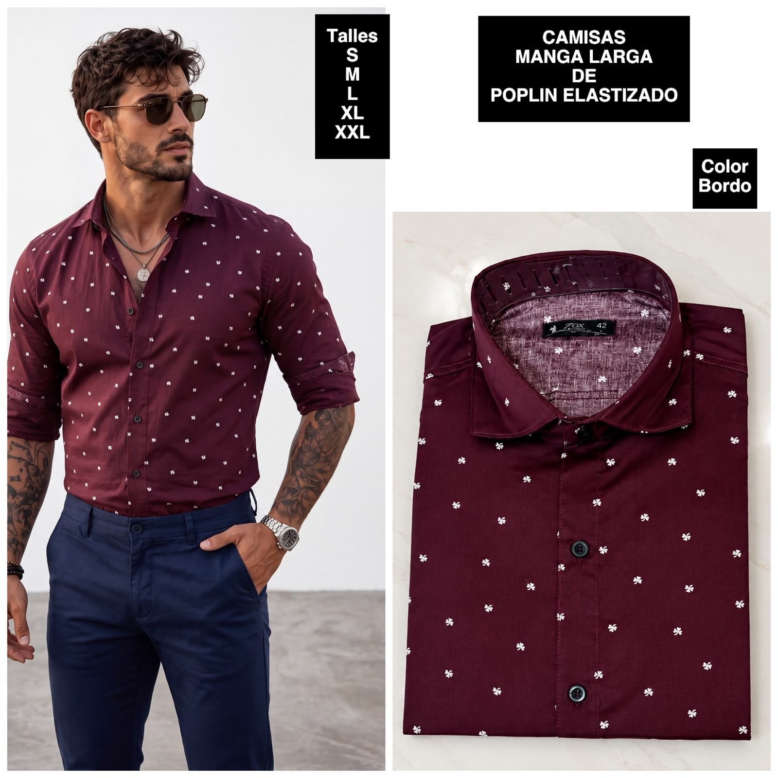 Camisas Manga Larga de Poplin Elastizado - Imagen 9
