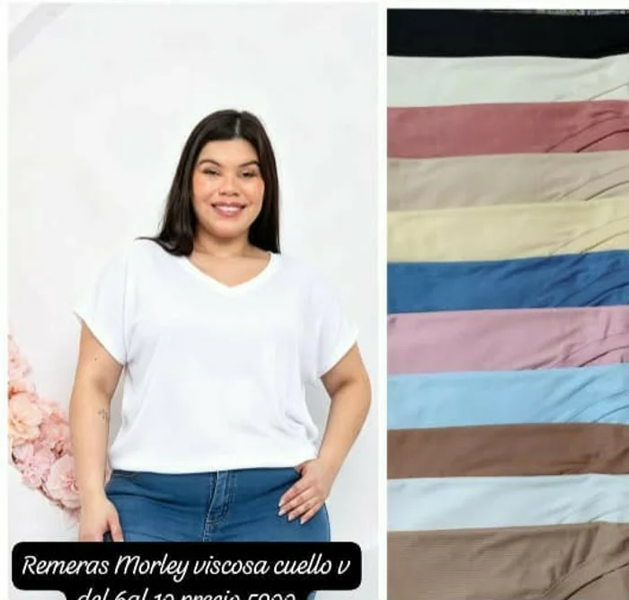 Remera  Viscosa Cuello  V Especial