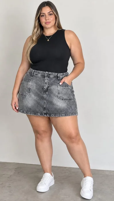 Short-pollera Gris Arenado