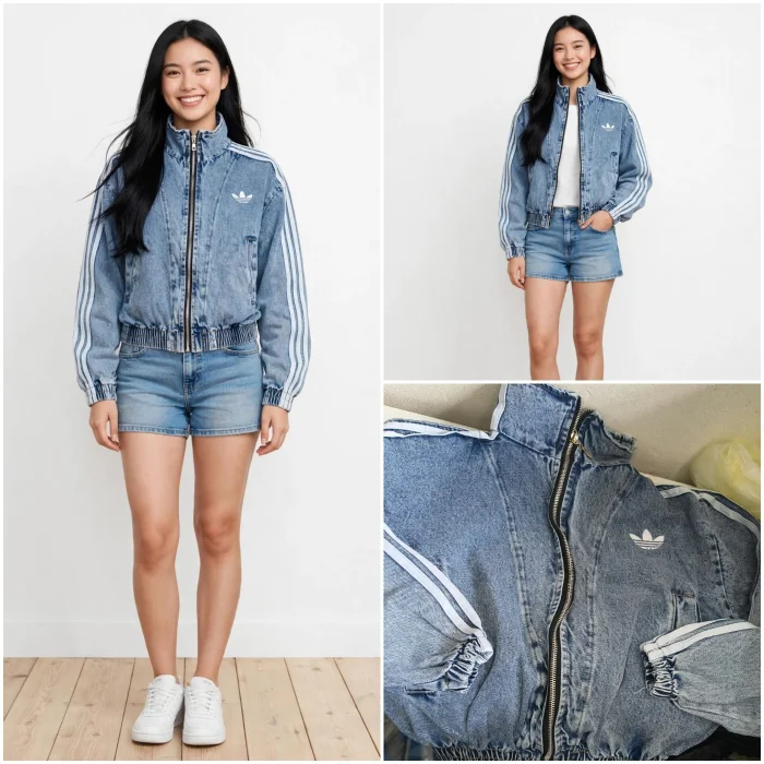 Campera Adi Jean Rígido/ Logo Bordado