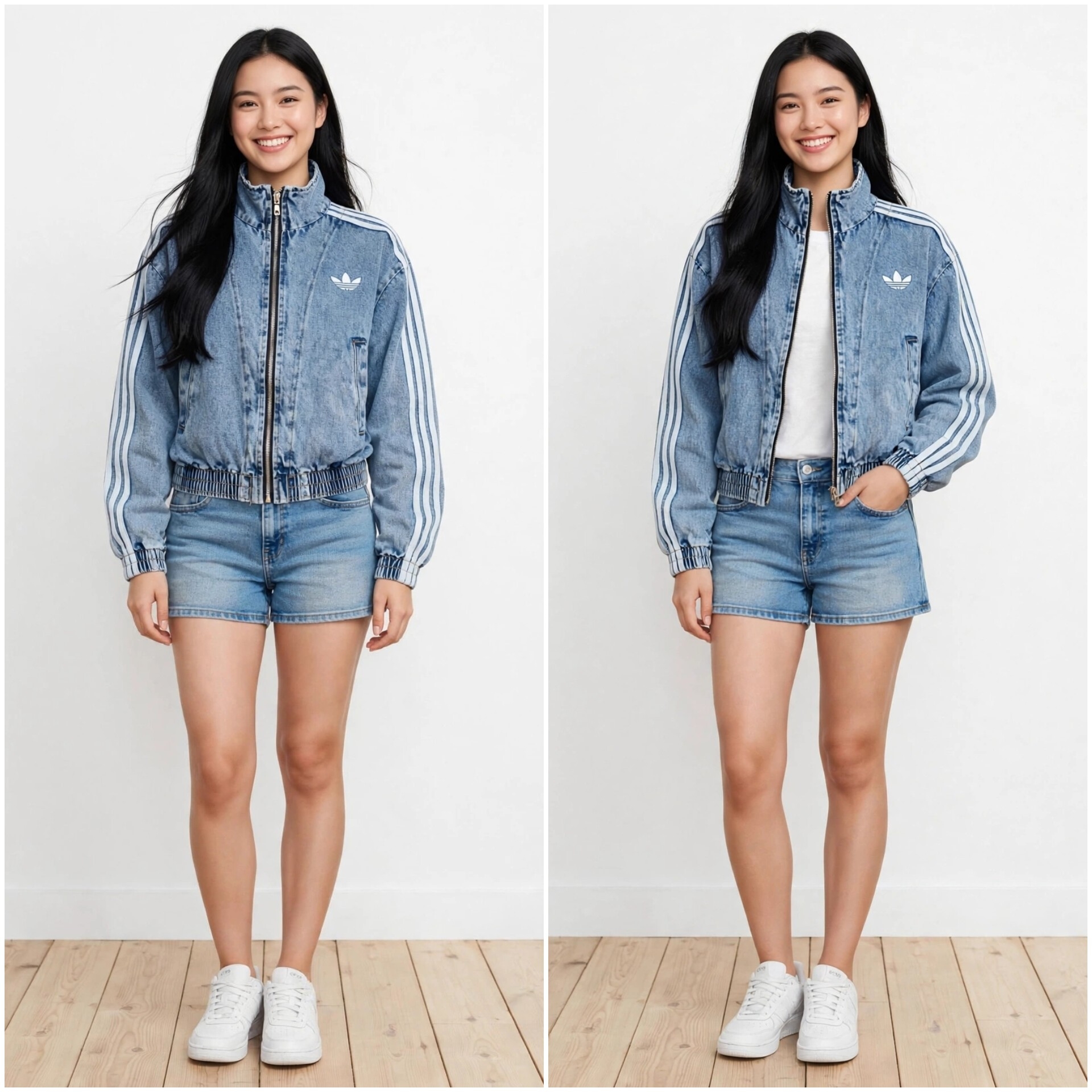 Campera Adi Jean Rígido/ Logo Bordado - Imagen 3