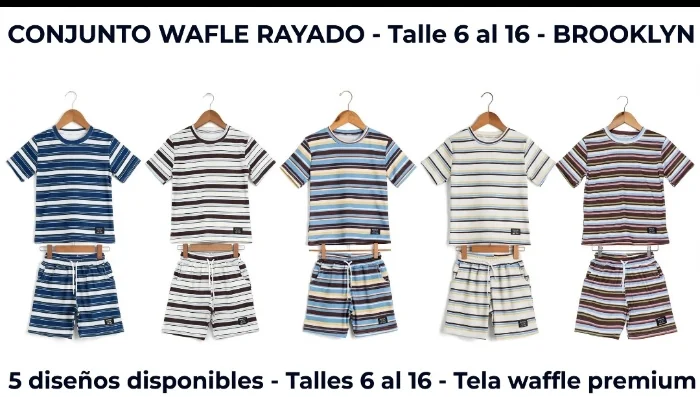 Conjuntos de Wafle Rayado
