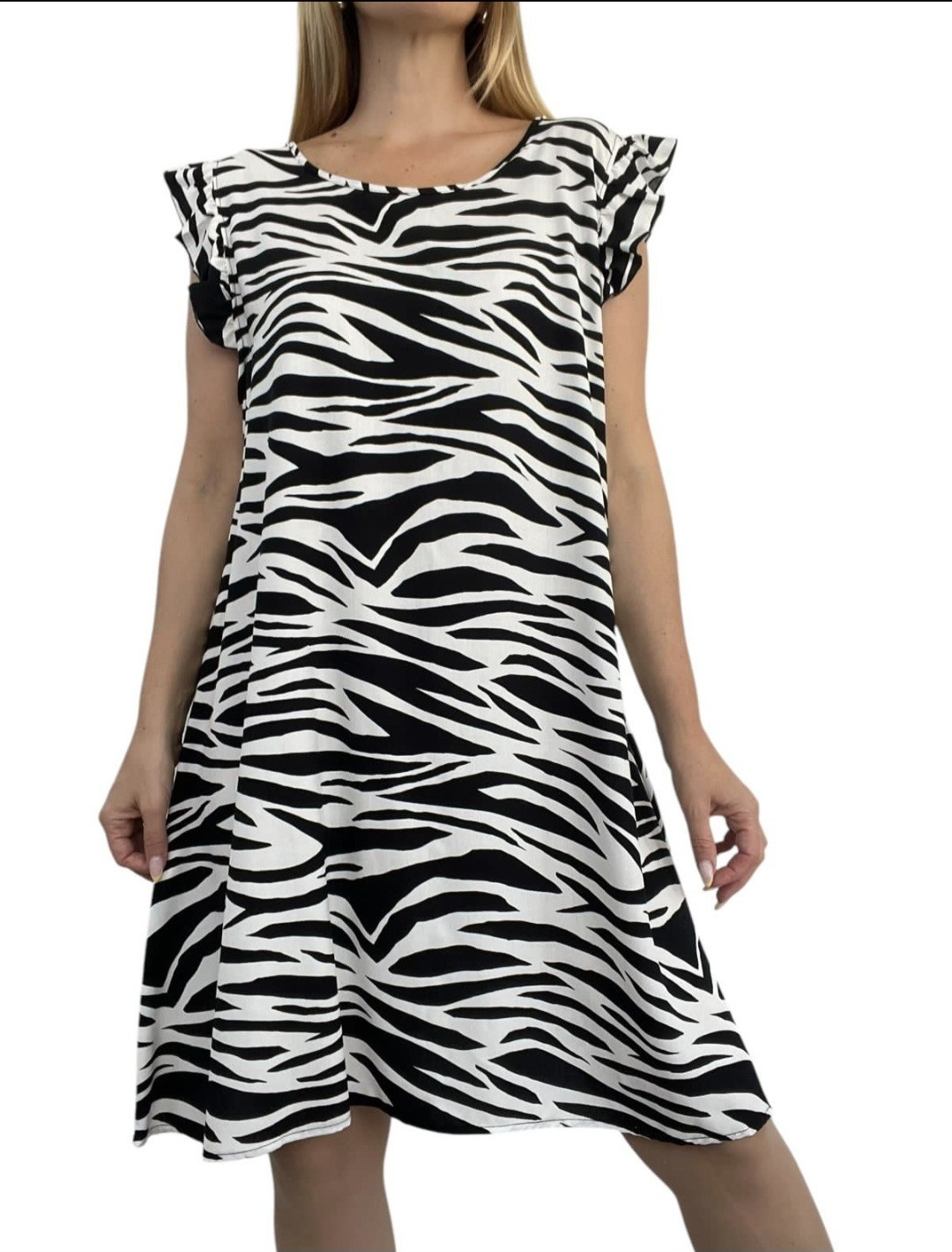 Vestido Fibrana Manga Volados - Imagen 2