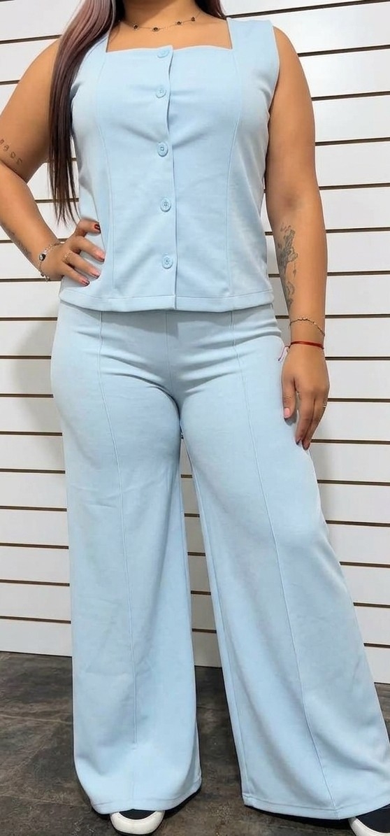 Conjunto Palazo Chaleco y Short - Imagen 4