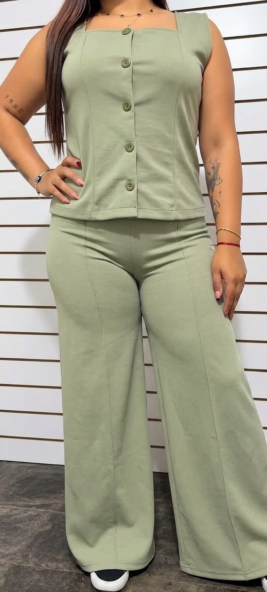 Conjunto Palazo Chaleco y Short - Imagen 5
