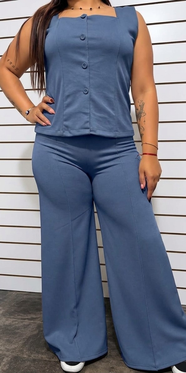 Conjunto Palazo Chaleco y Short - Imagen 6
