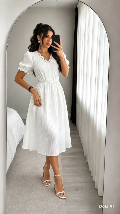 Vestido Escote V Medio