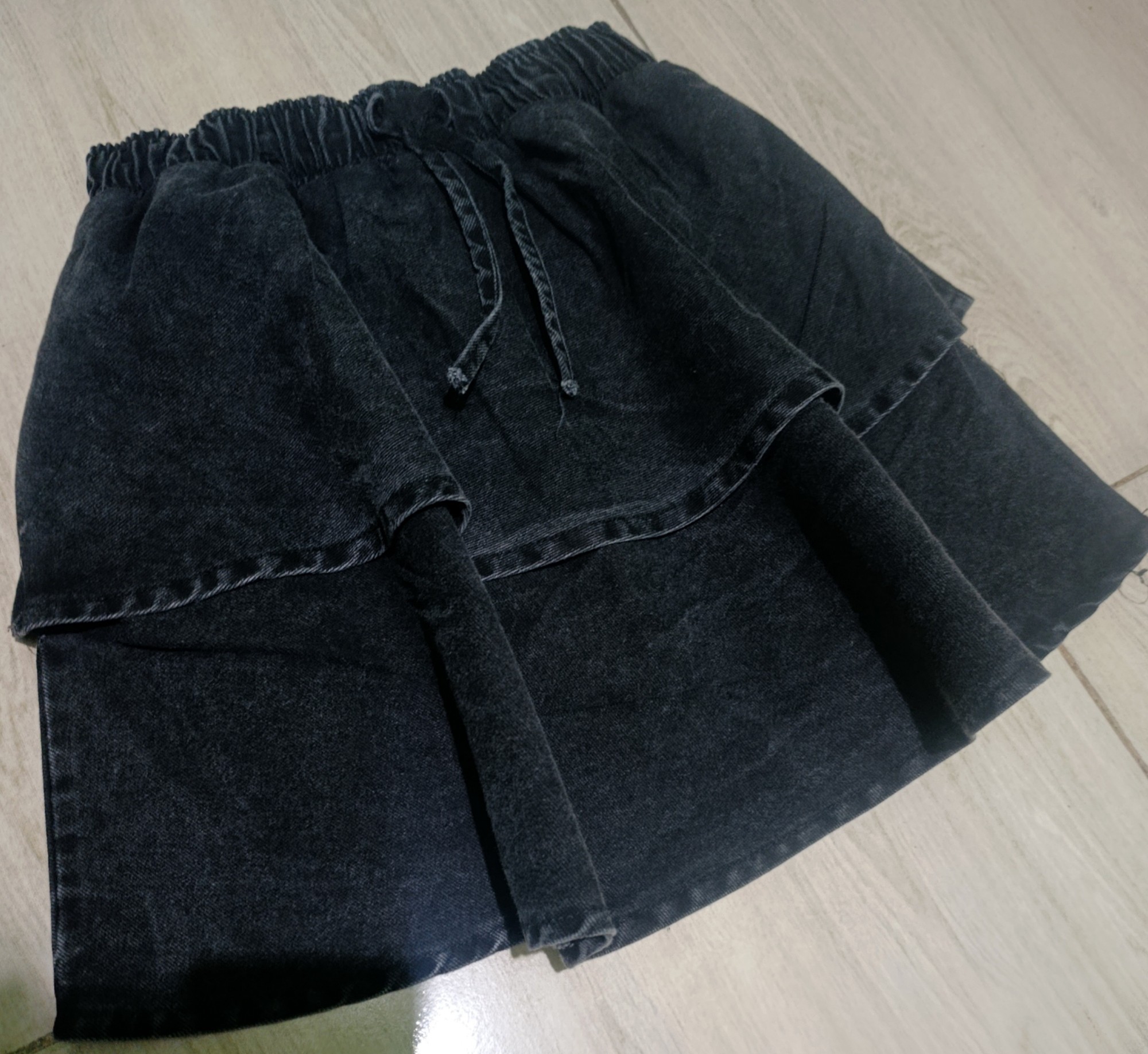 Pollera con Volados Jeans Rígido - Imagen 2