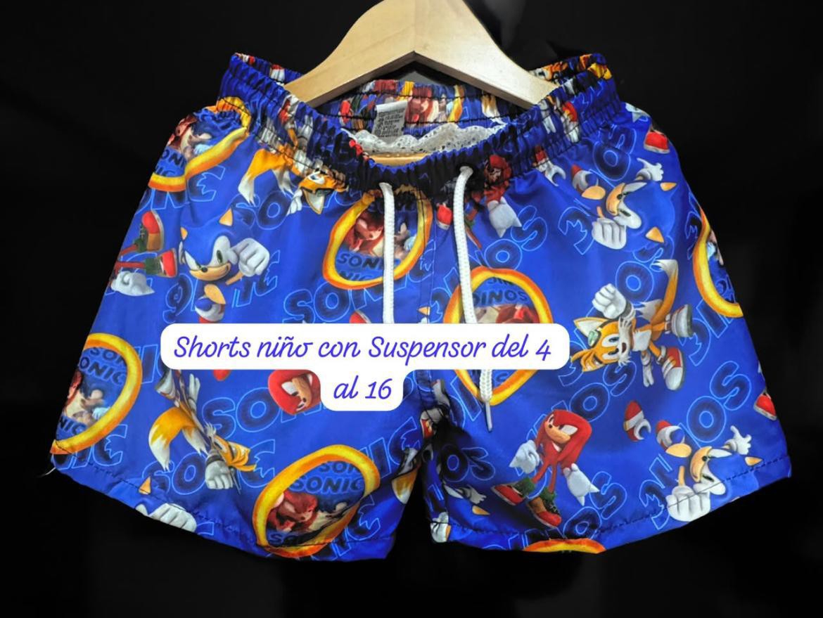 Short Malla de Niño Animado con Suspensor - Imagen 4