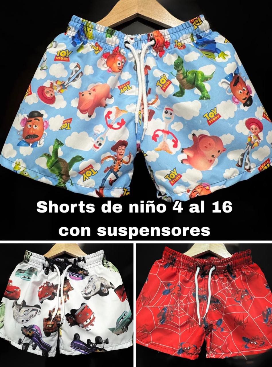 Short Malla de Niño Animado con Suspensor - Imagen 7
