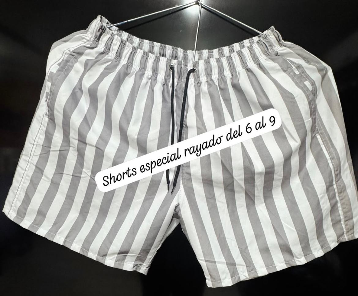 Short Malla Talle Especial Rayada - Imagen 3