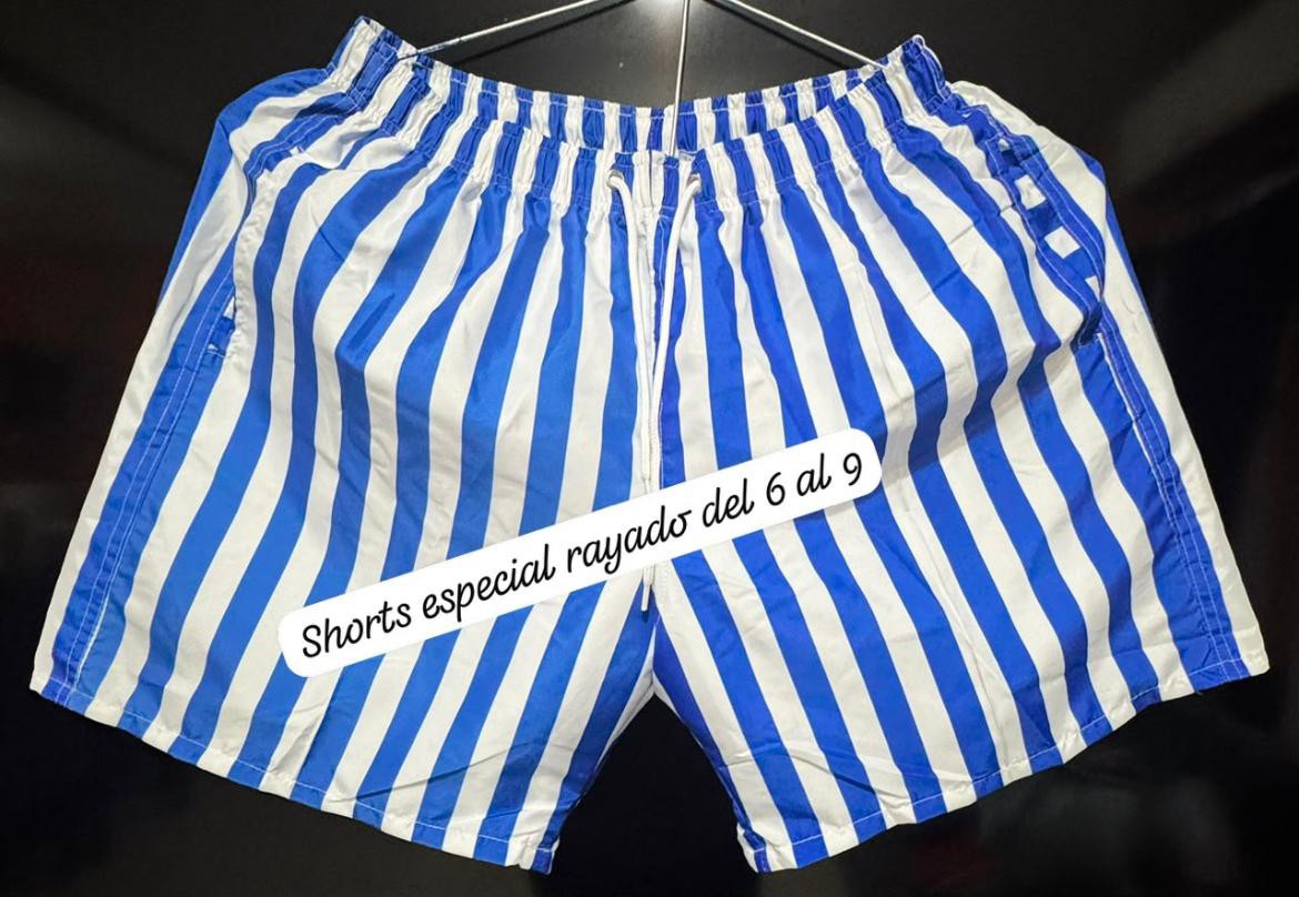 Short Malla Rayada Talle Especial - Imagen 3