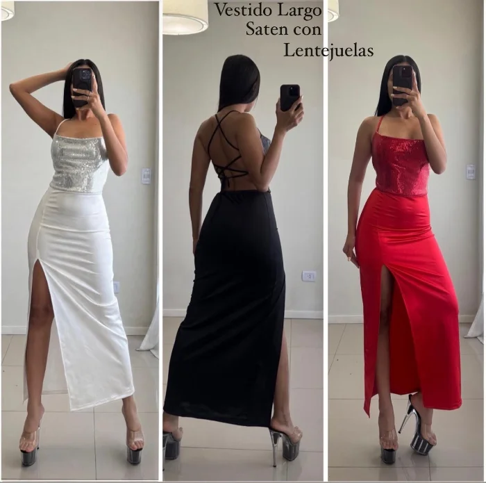 Vestido Largo con Lentejuelas