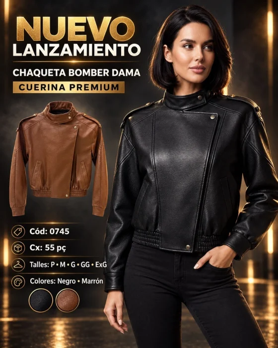Campera Bomber  Eco Cuero Importado Calidad Premiun
