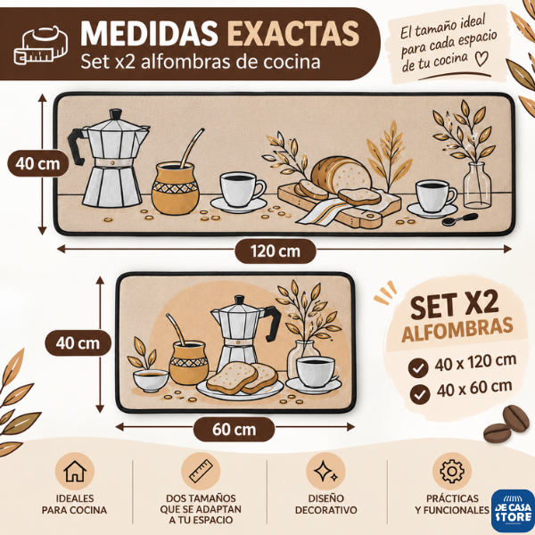 Set X2  Alfombras de Cocina  | Café y Tradición | Antideslizantes Cálido y Acogedor. - 3.png