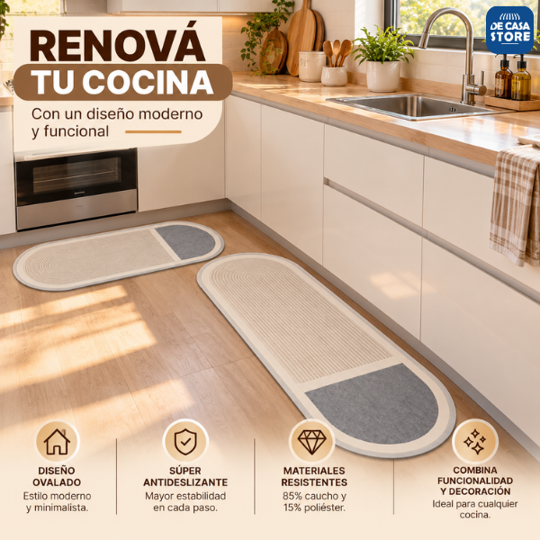 Alfombras de Cocina Ovalado Bicolor Extra Antideslizantes | Moderno y Sofisticado. - 5.png