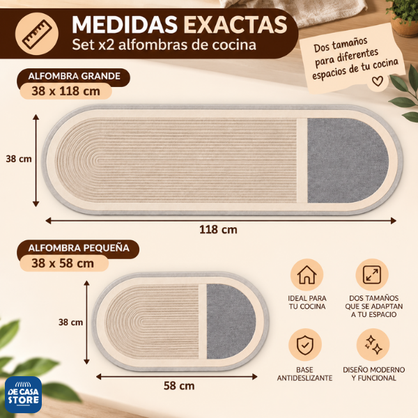 Alfombras de Cocina Ovalado Bicolor Extra Antideslizantes | Moderno y Sofisticado. - 6.png