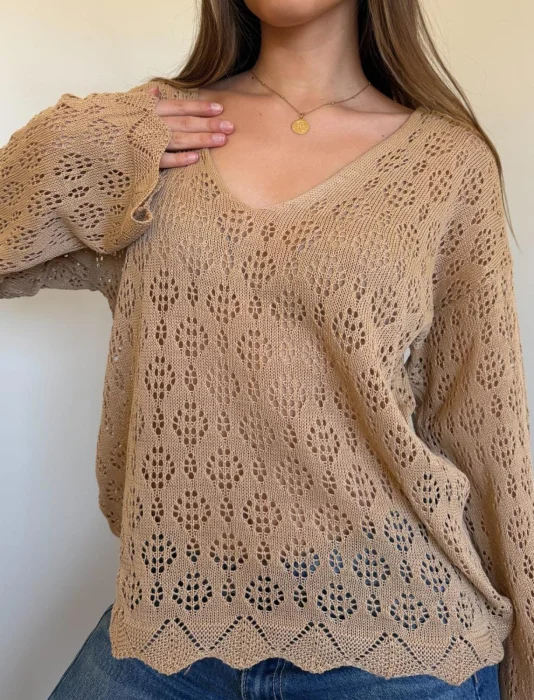 Sweater Hilo de Algodón Mujer Verano Dama Camisa Camiseta Remera Remeron Top Saco