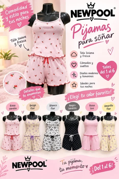 Pijama Verano de Mujer Curva C/u