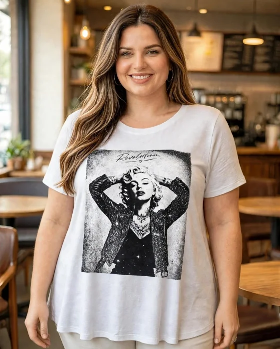 Remeron Evase con Estampado Fotografico +glitter