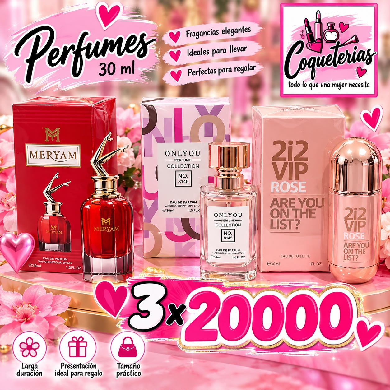 Perfumes de 30 Ml X 3 Unidades Día de la Madre - Imagen 2