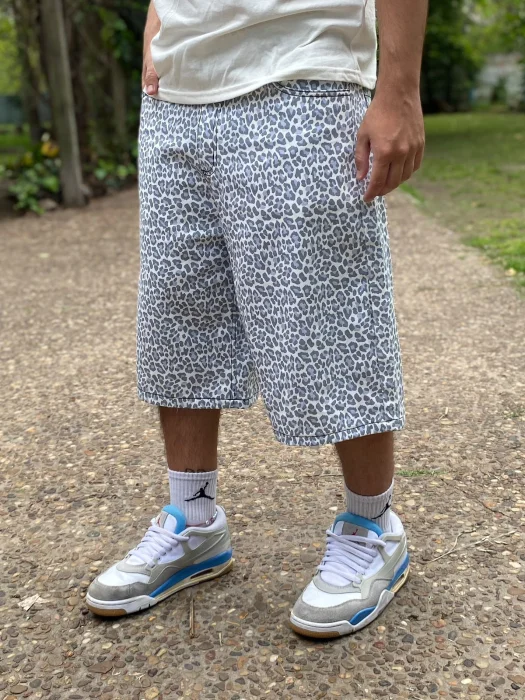 Bermuda Baggy Animal Print Beige