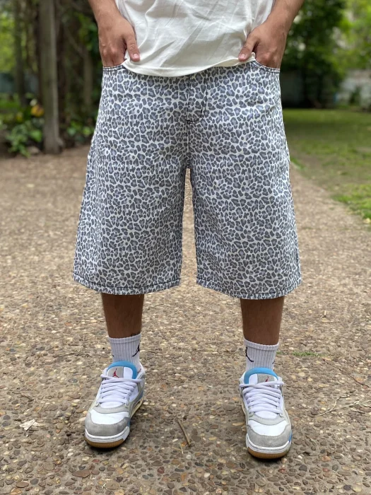 Bermuda Baggy Animal Print Beige
