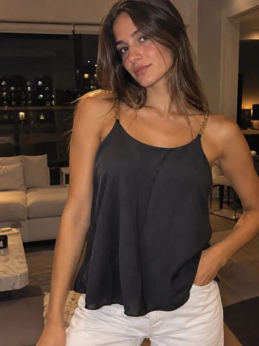 Blusa de Gaza con Forreria y Bretel de Cadena