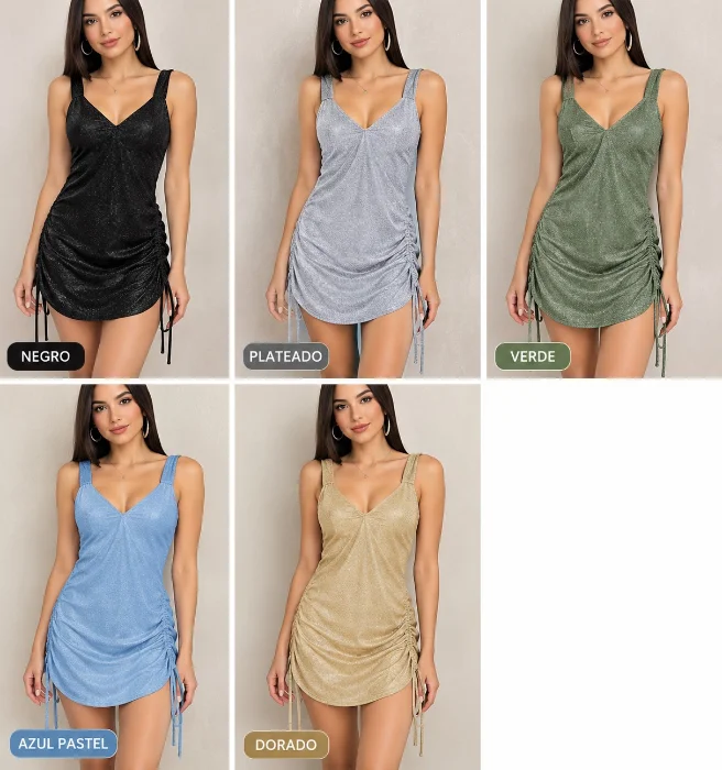 Vestido Frunce Lurex