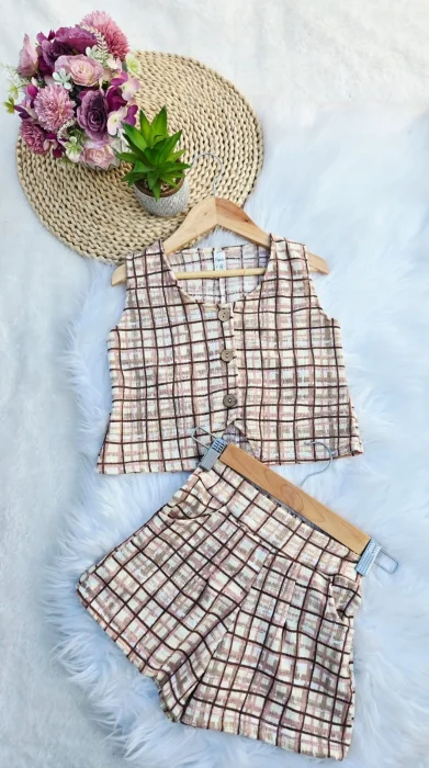 Conjuntos de Hawai Cuadrille. Chaleco y Short con Pinza