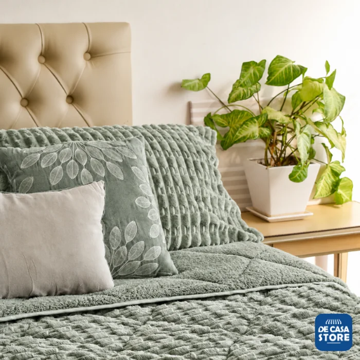 Edredón Queen Anthill Cacharel Flannel Gris 240x260 | Súper Abrigado + Funda Almohada